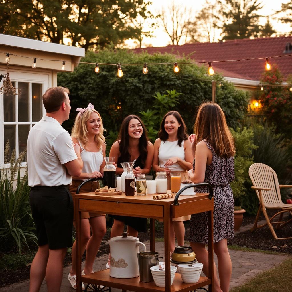 Coffee cart serving guests at a Santa Barbara private party