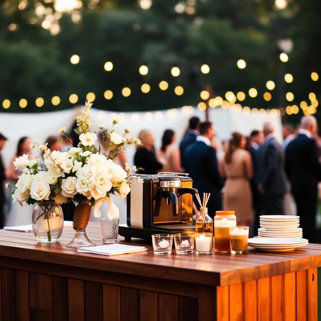 Latte art served at a Santa Barbara wedding by KAVA